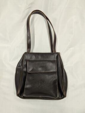 Vintage Partners Dark Brown Bag Purse Handbag Shoulder Bag Leather
